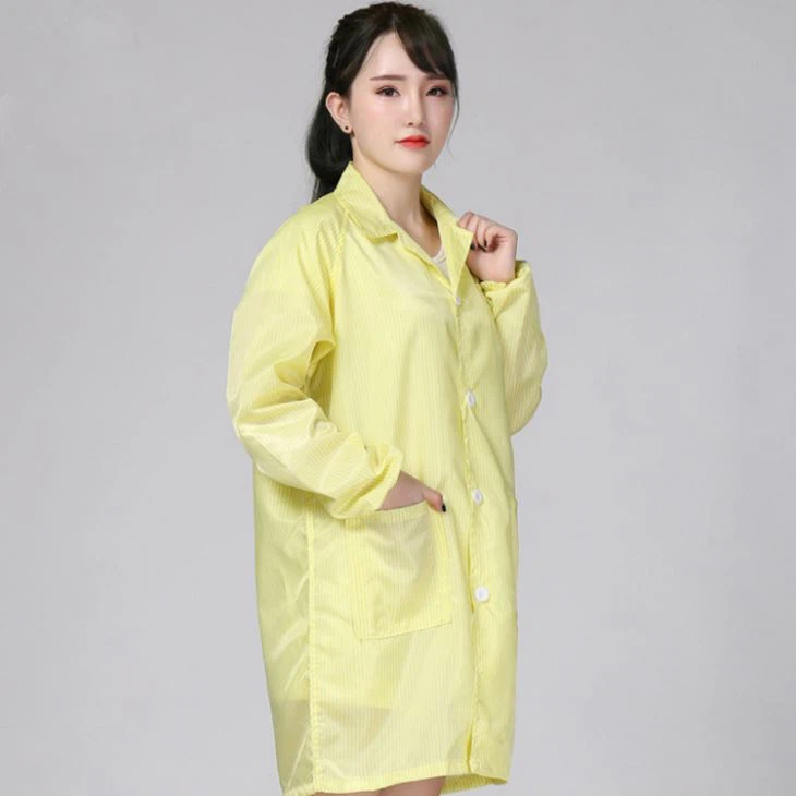 Cleanroom Yellow Anti Static Clothes Uniform ESD Smock Cleanroom Yellow Anti Static Clothes Uniform ESD Smock